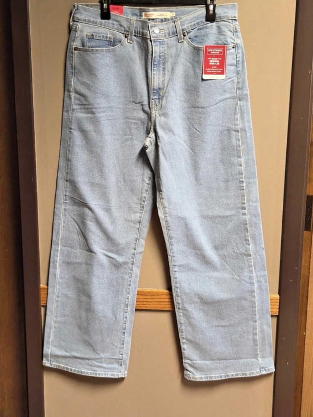 Levi Strauss Signature Heritage Wide Leg Jeans Light Wash Size 14 Waist 32 NWT